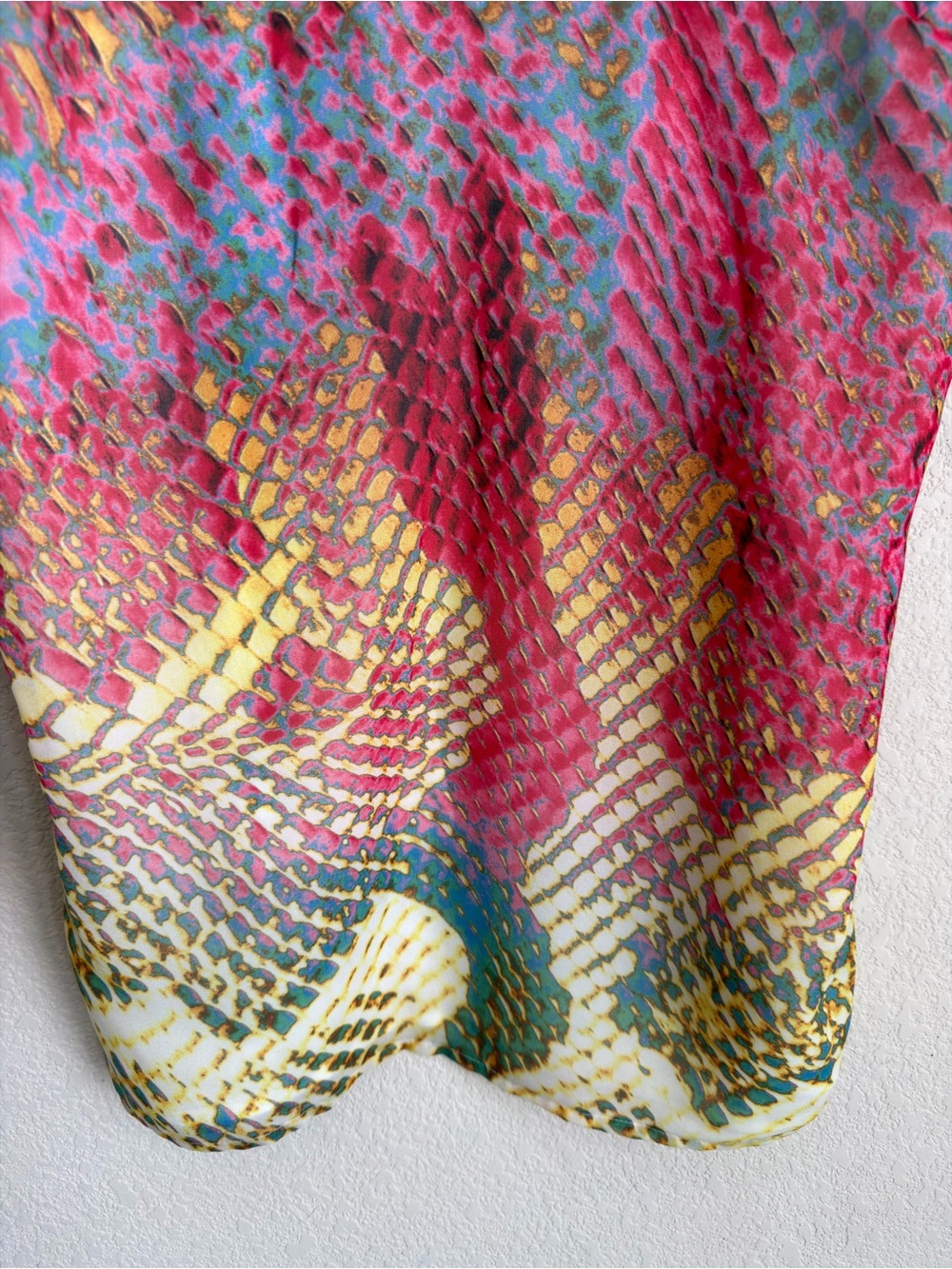 Ramy Brook Bennie Top M Multicolor Snakeskin Print Strappy Layered Chiffon Top - Picture 6 of 15